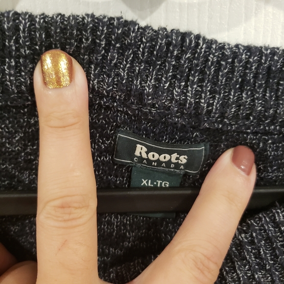 ROOTS | Ladied Blue Overlap Sweater XL - Picture 2 of 8